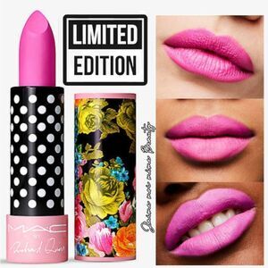 MAC Limited Edition Richard Quinn Lipstick in Mega Magenta (BRIGHT BARBIE PINK)